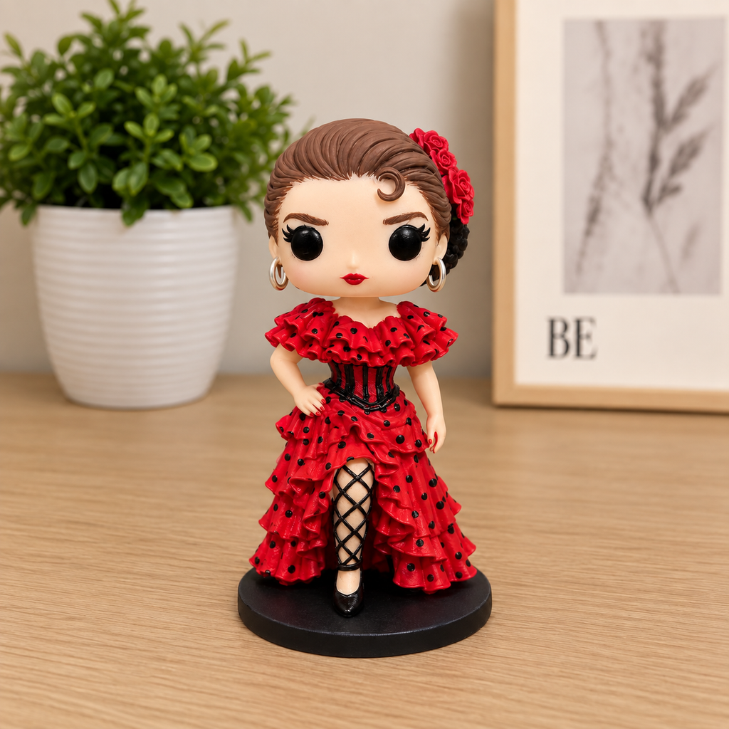 Madonna La Isla Bonita Inspired Figure - 80s Pop Icon - Flamenco Look - Handmade Collectible
