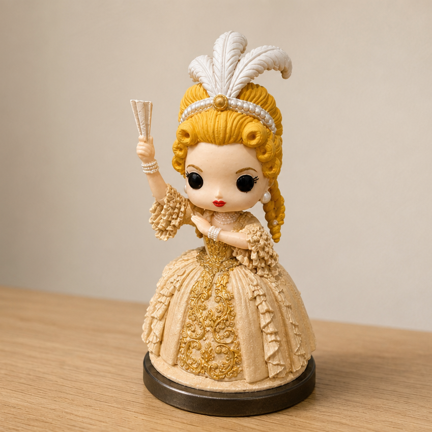 Vogue/Marie Antoinette Inspired Figure - 90s Pop Icon Chibi - Handmade Collectible